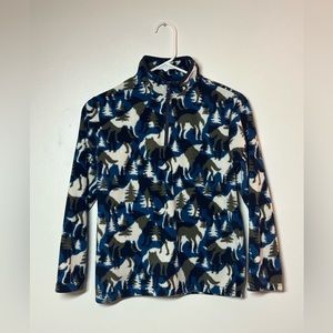 Gymboree 1/4 Zip Fleece Pullover Animal Camo Print Size Large